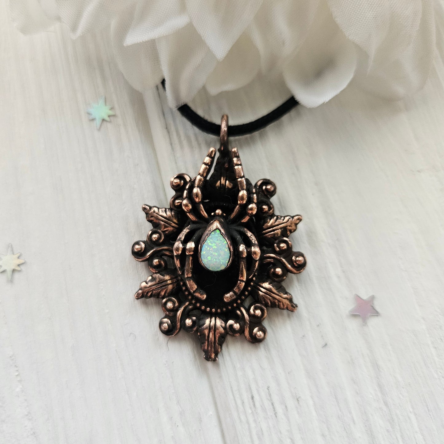 Dreamweaver Baroque Spider Opal Necklace