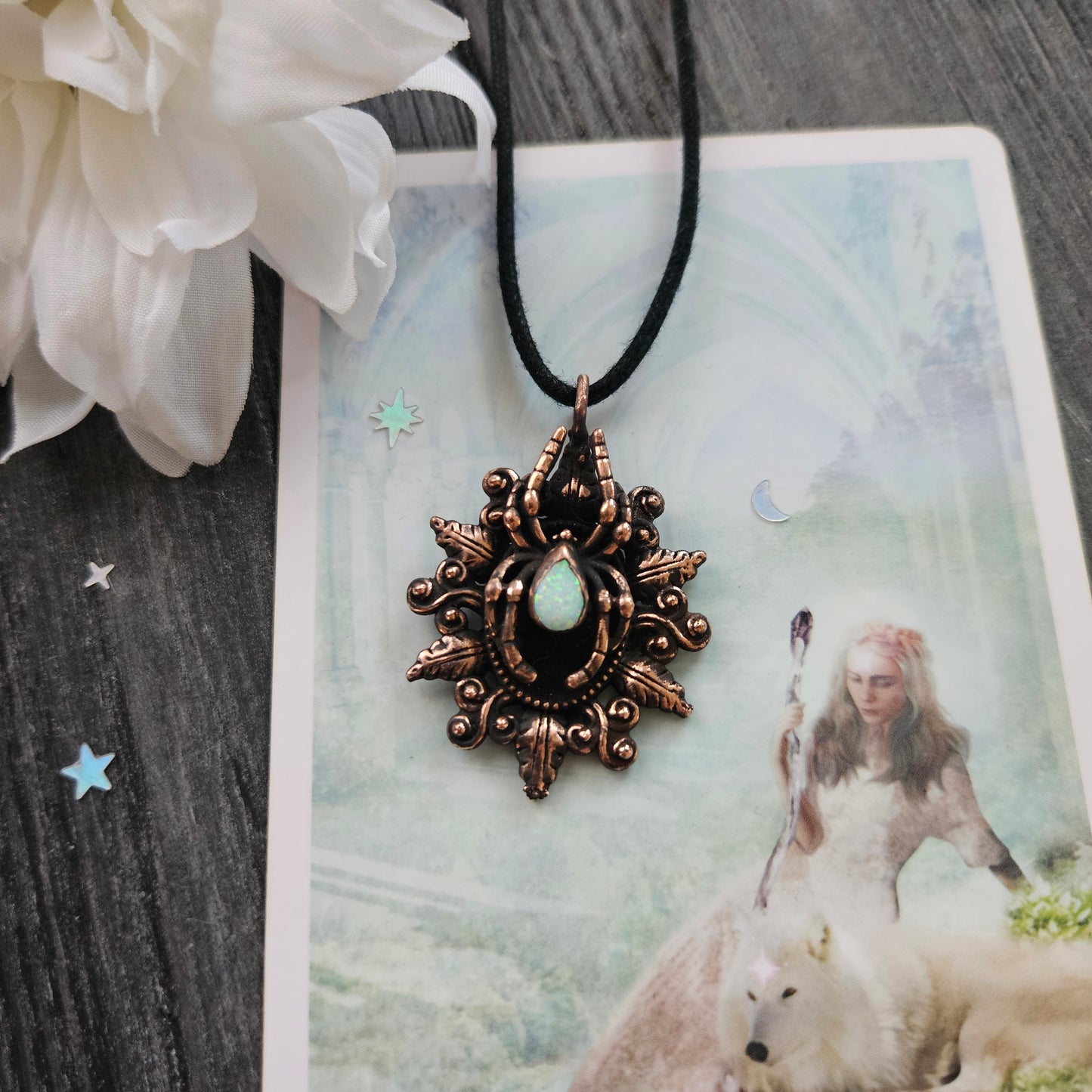 Dreamweaver Baroque Spider Opal Necklace