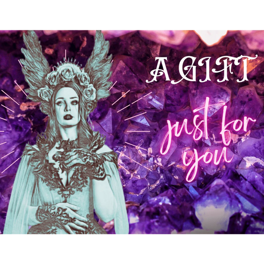 a purple background with a woman in a crown and a crown on her head