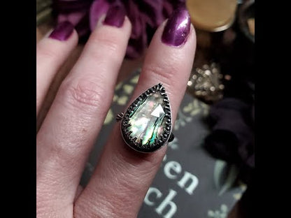 Abalone & Quartz Crystal Ring - Sz 6.75 - Ready to Ship